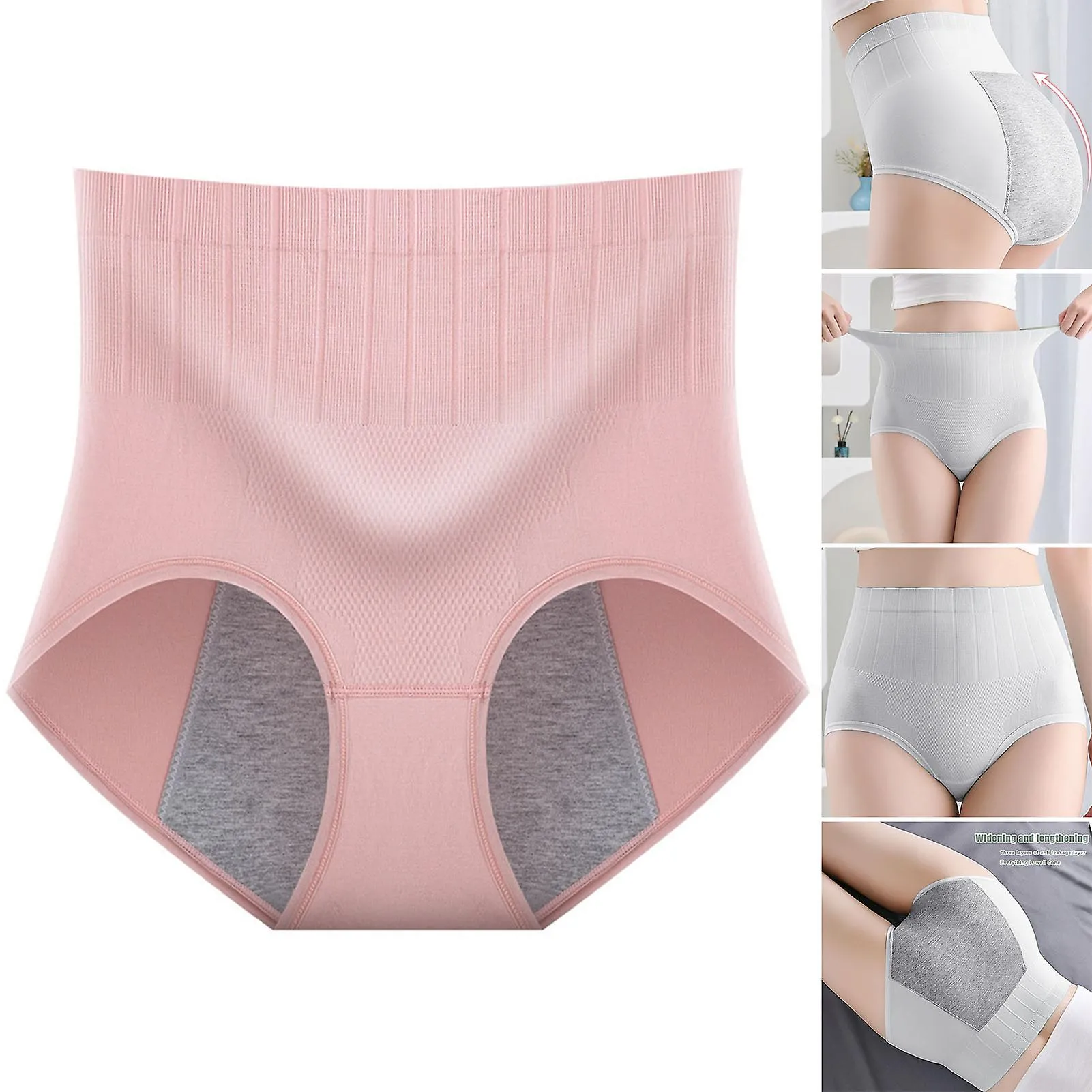 High Waist Leak Proof Panties Push Up Underpants Bodice Pants For Daily Trip Sports Wearing