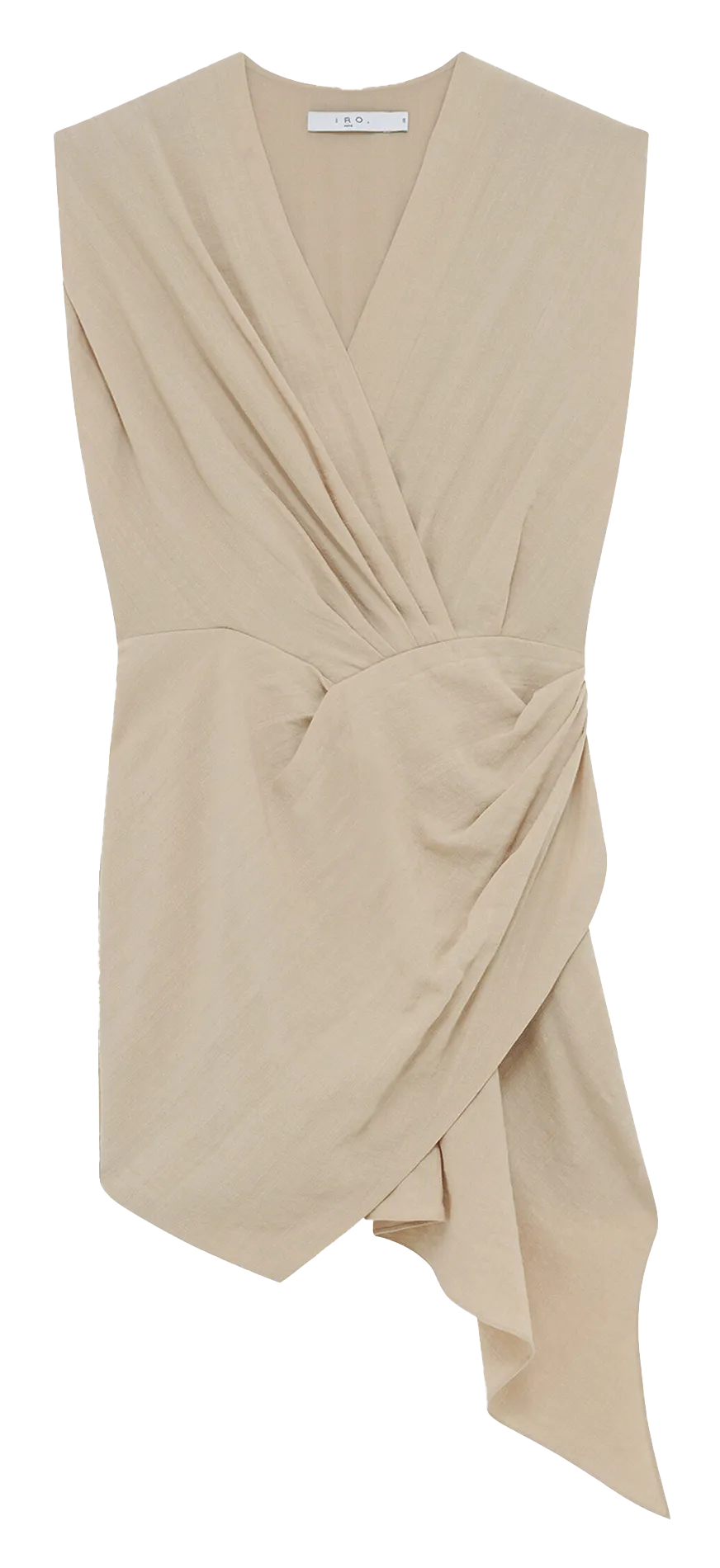 IRO ULSA - Vestido corto drapeado sin mangas en beige