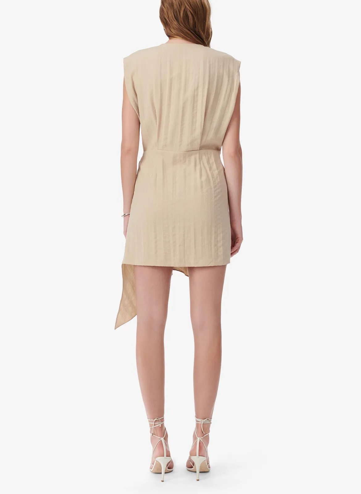 IRO ULSA - Vestido corto drapeado sin mangas en beige