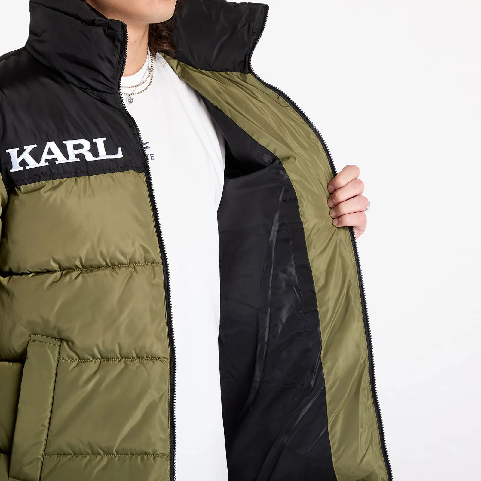 Karl Kani Jacket Retro Essential Puffer Jacket Olive L