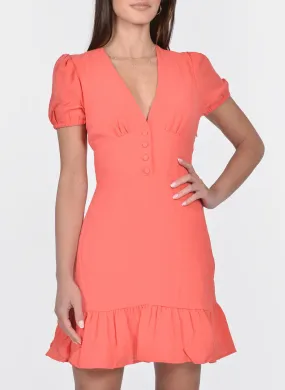 KOOKAI HAYMIE - Vestido largo recto escote en V en rosa