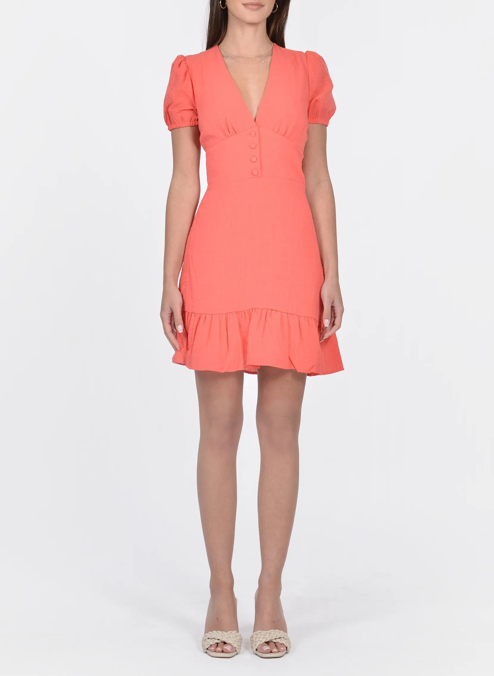 KOOKAI HAYMIE - Vestido largo recto escote en V en rosa