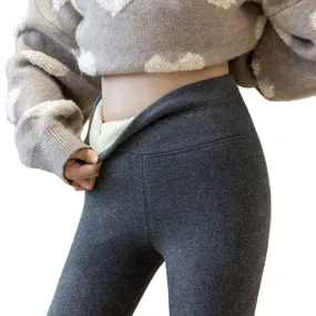 Lamb's Wool Bottoming Pants Women's Autumn Winter Thickening Outer Wear High Waist Warm Bottoming Cotton Pants