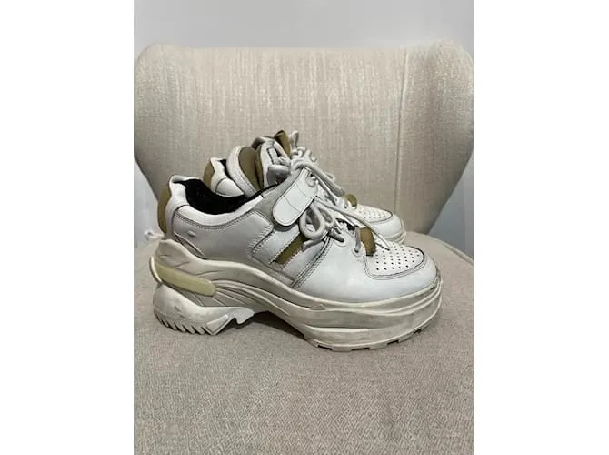 MAISON MARTIN MARGIELA Zapatillas T.UE 37 Cuero Blanco 