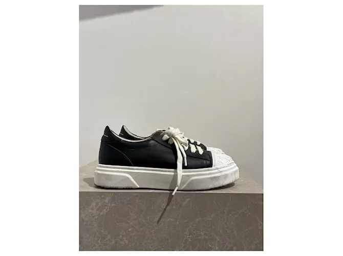 MAISON MARTIN MARGIELA Zapatillas T.UE 37 Cuero Negro 