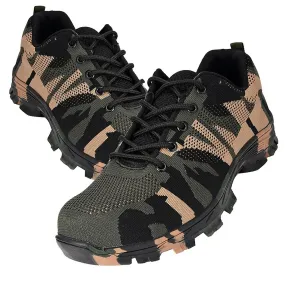 Men's Camouflage Safety Shoes Steel Toe Punture Proof Work Boots (camouflage Green 40)