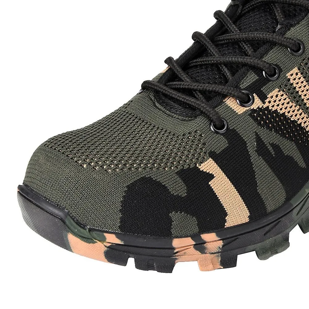 Men's Camouflage Safety Shoes Steel Toe Punture Proof Work Boots (camouflage Green 40)