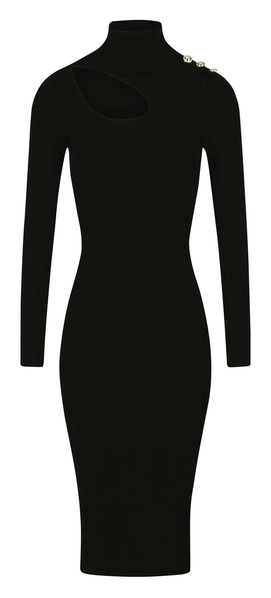 MORGAN RMDING - Vestido midi con cuello alto en negro