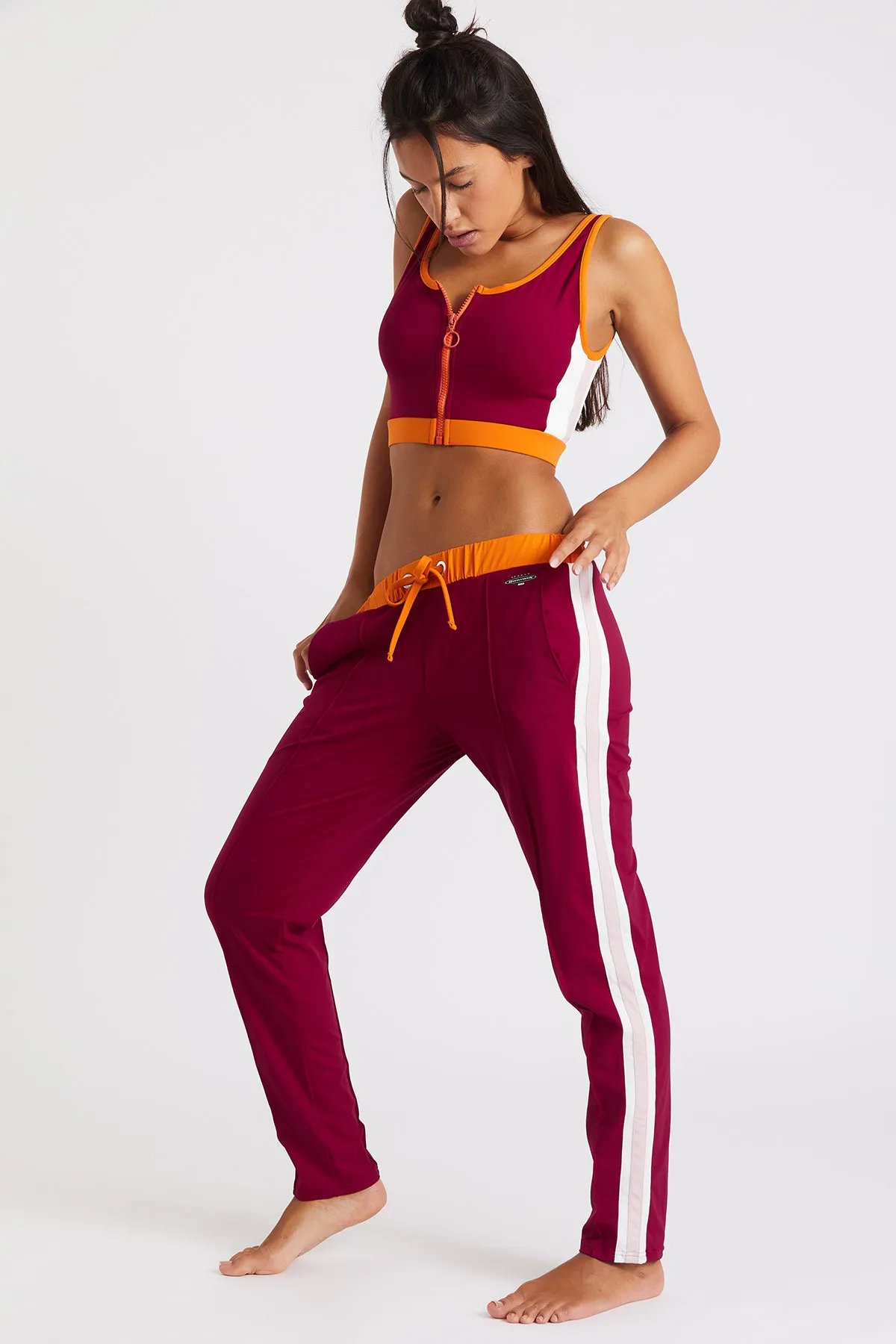 Oatka Sprint women's burgundy sports pants