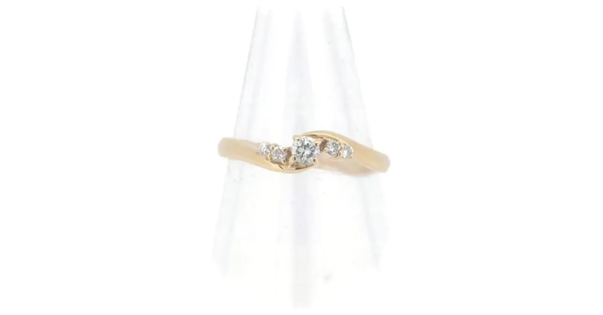 Otras joyas & Other Stories Anillo de diamante 0.16ct K18YG 8 en excelente estado Dorado 