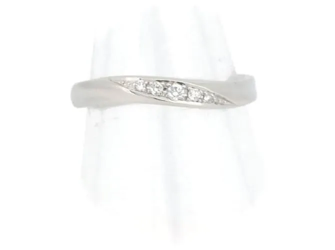 Otras joyas & Other Stories Anillo de diamante Royal Asscher PT950 Platino 0.04ct Talla 8 en excelente estado Plata 