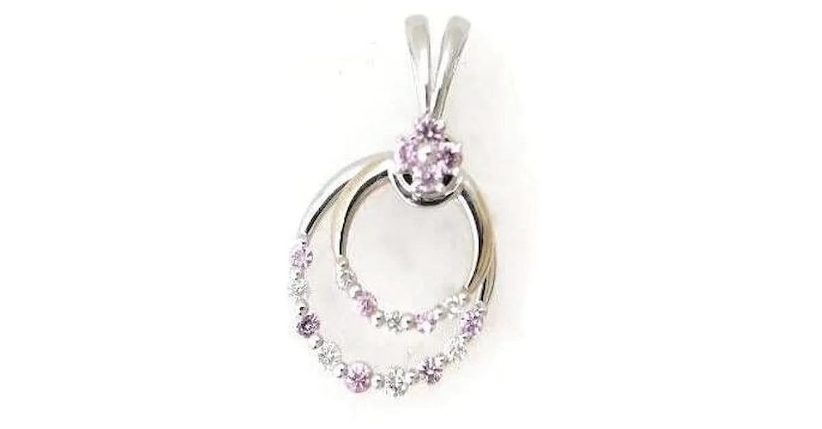 Otras joyas & Other Stories Colgante de zafiro rosa y diamante K18WG 0.40 0.20 en excelente estado Plata 