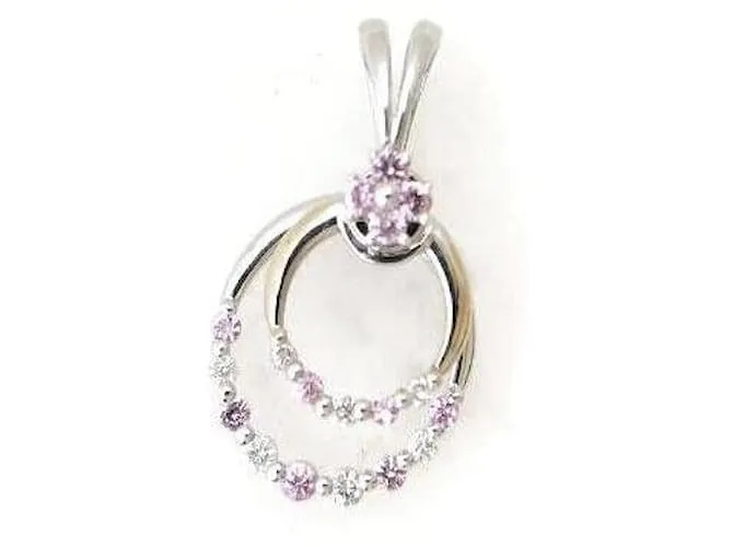 Otras joyas & Other Stories Colgante de zafiro rosa y diamante K18WG 0.40 0.20 en excelente estado Plata 