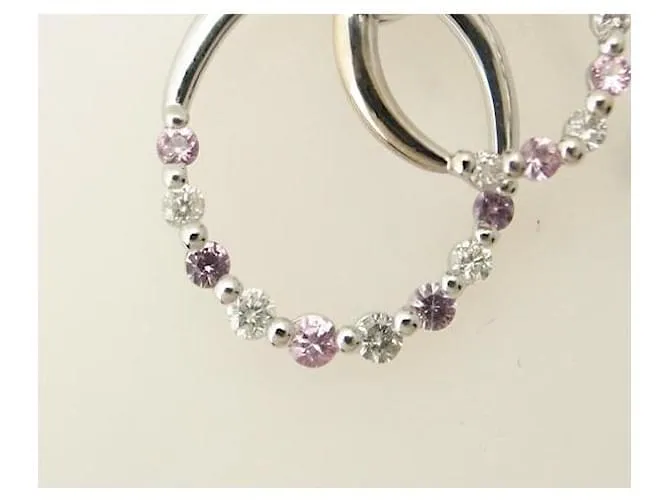 Otras joyas & Other Stories Colgante de zafiro rosa y diamante K18WG 0.40 0.20 en excelente estado Plata 