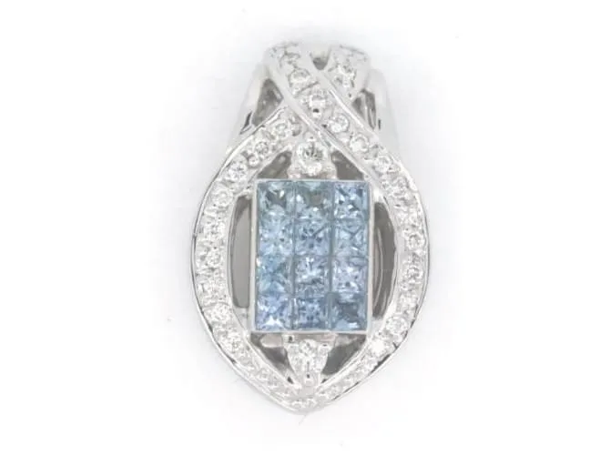 Otras joyas & Other Stories Colgante de zafiro y diamante K18WG 0.70ct S 0.20ct D en excelente estado Plata 