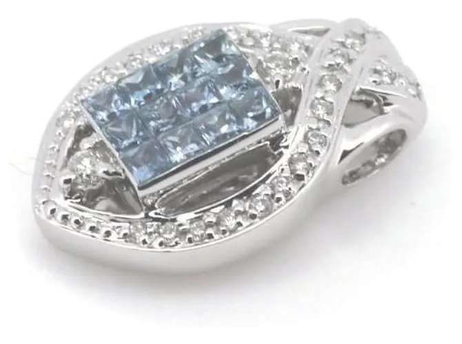 Otras joyas & Other Stories Colgante de zafiro y diamante K18WG 0.70ct S 0.20ct D en excelente estado Plata 