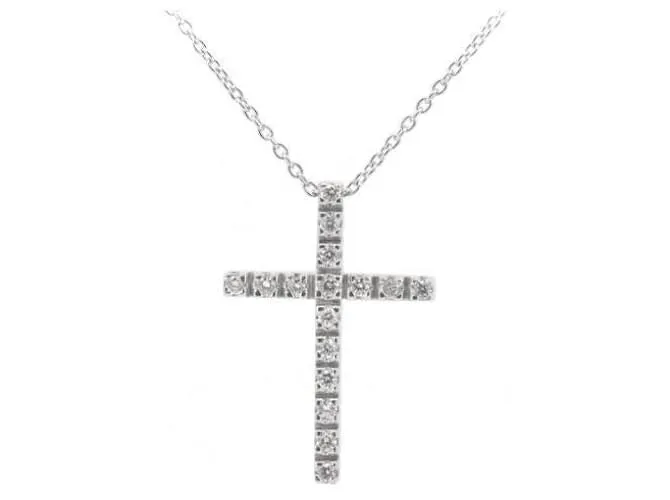 Otras joyas & Other Stories Collar cruz de diamante K18WG 0.16ct en oro blanco en excelente estado Plata 