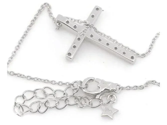 Otras joyas & Other Stories Collar cruz de diamante K18WG 0.16ct en oro blanco en excelente estado Plata 