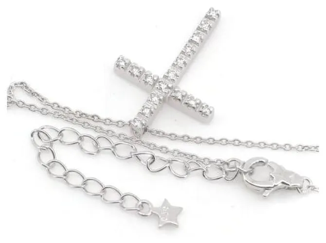 Otras joyas & Other Stories Collar cruz de diamante K18WG 0.16ct en oro blanco en excelente estado Plata 