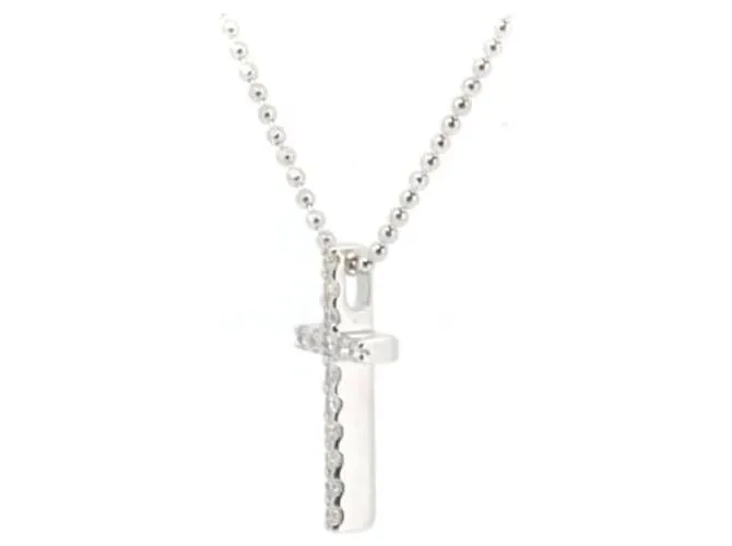 Otras joyas & Other Stories Collar de diamante Vendome Aoyama Cross 0.12ct K18WG oro blanco en excelente estado Plata 