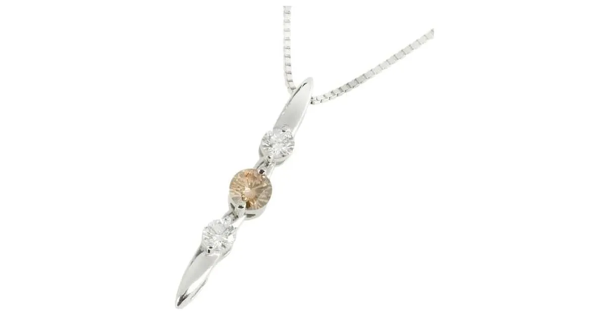 Otras joyas & Other Stories K18 Collar Simple de Oro Blanco con 3P diamante, 0.50ct - Para mujeres en excelentes condiciones