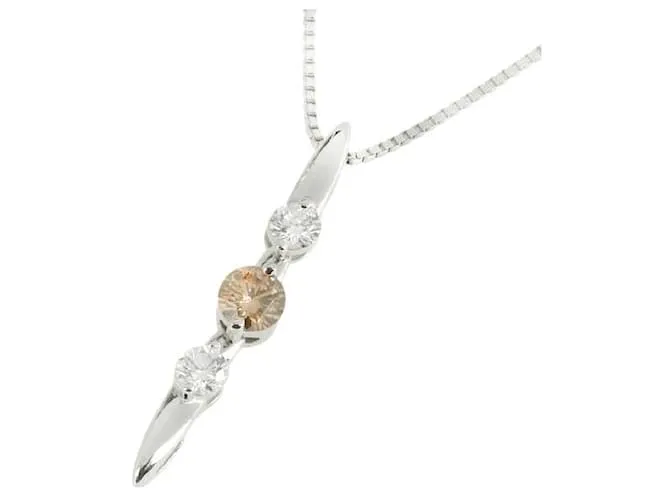 Otras joyas & Other Stories K18 Collar Simple de Oro Blanco con 3P diamante, 0.50ct - Para mujeres en excelentes condiciones