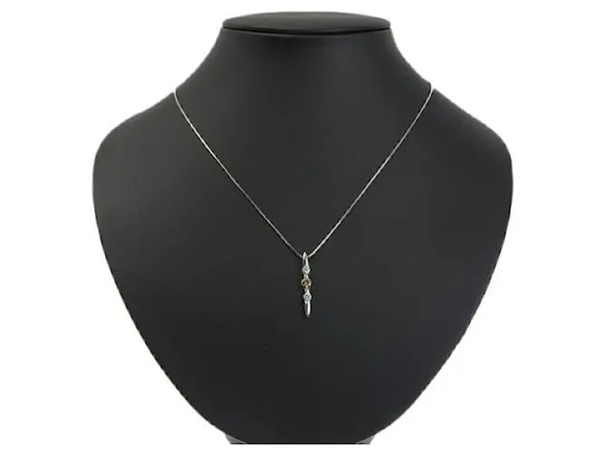 Otras joyas & Other Stories K18 Collar Simple de Oro Blanco con 3P diamante, 0.50ct - Para mujeres en excelentes condiciones