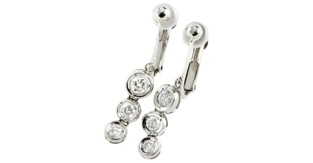 Otras joyas & Other Stories Platino PT900 Pendientes con Tres Eslabones 0.51ct Diamantes cuerpo a cuerpo cada uno para mujer