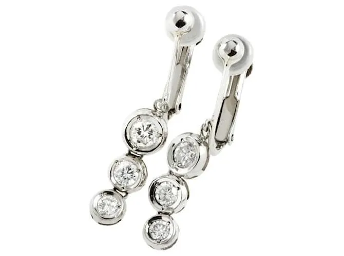 Otras joyas & Other Stories Platino PT900 Pendientes con Tres Eslabones 0.51ct Diamantes cuerpo a cuerpo cada uno para mujer