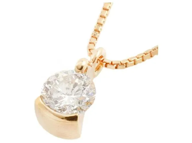 Otras joyas & Other Stories Sencillo sin marca 0.547ct Collar de un solo diamante en K18 Oro amarillo en excelentes condicio