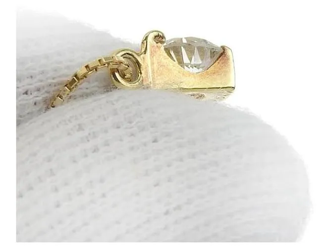 Otras joyas & Other Stories Sencillo sin marca 0.547ct Collar de un solo diamante en K18 Oro amarillo en excelentes condicio