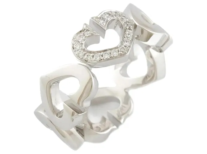 Otras joyas Anillo de diamante en oro blanco K18 de Cartier en forma de corazón Plata 