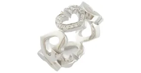 Otras joyas Anillo de diamante en oro blanco K18 de Cartier en forma de corazón Plata 