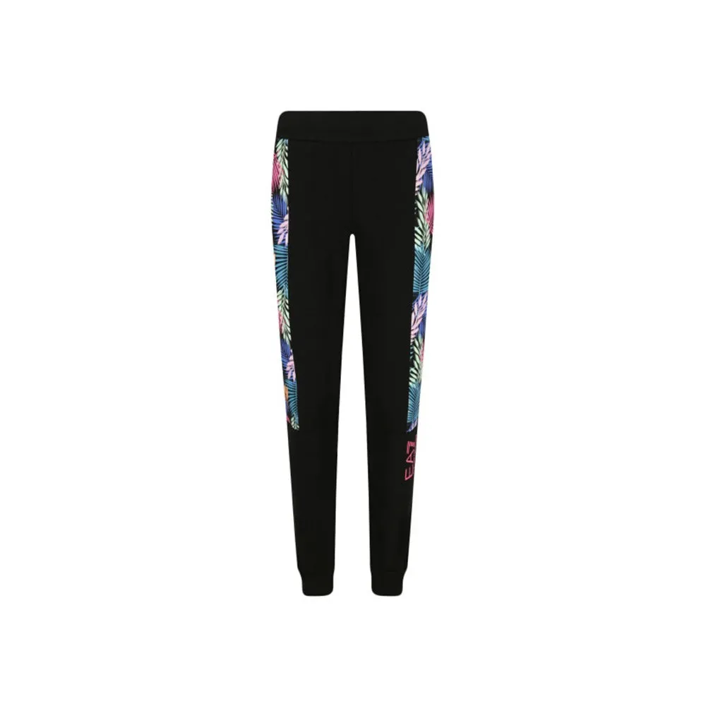 Pantalón Deportivo EA7 Emporio Armani 3HTP67 Color Negro Franjas Florales