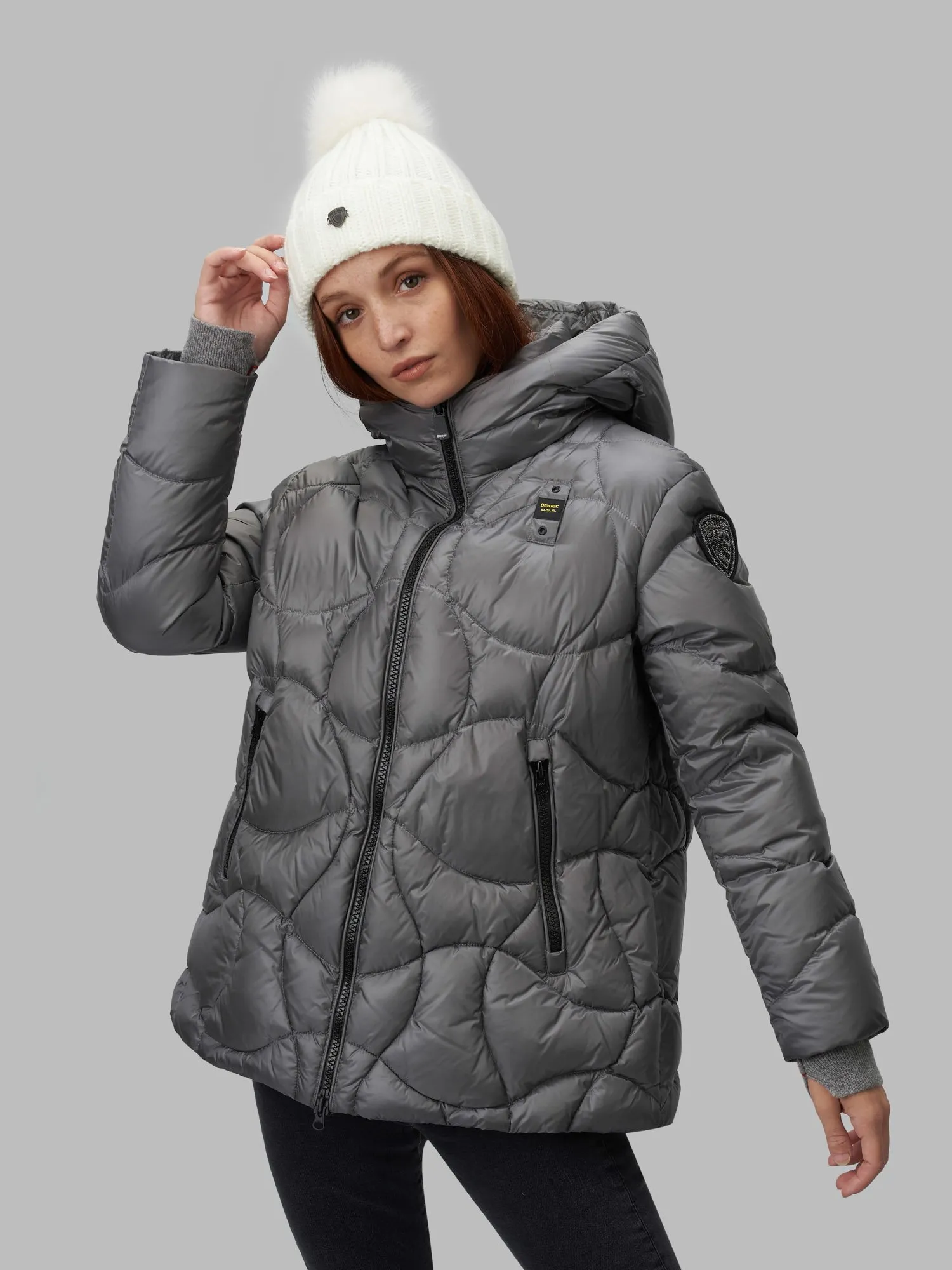 Parka de mujer Blauer corta oversize de mujer gris