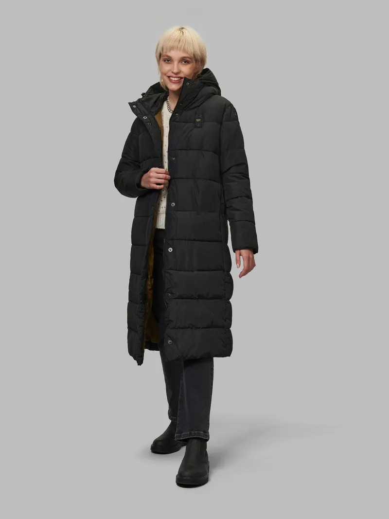 Parka de mujer Blauer larga de pluma sintetica negro