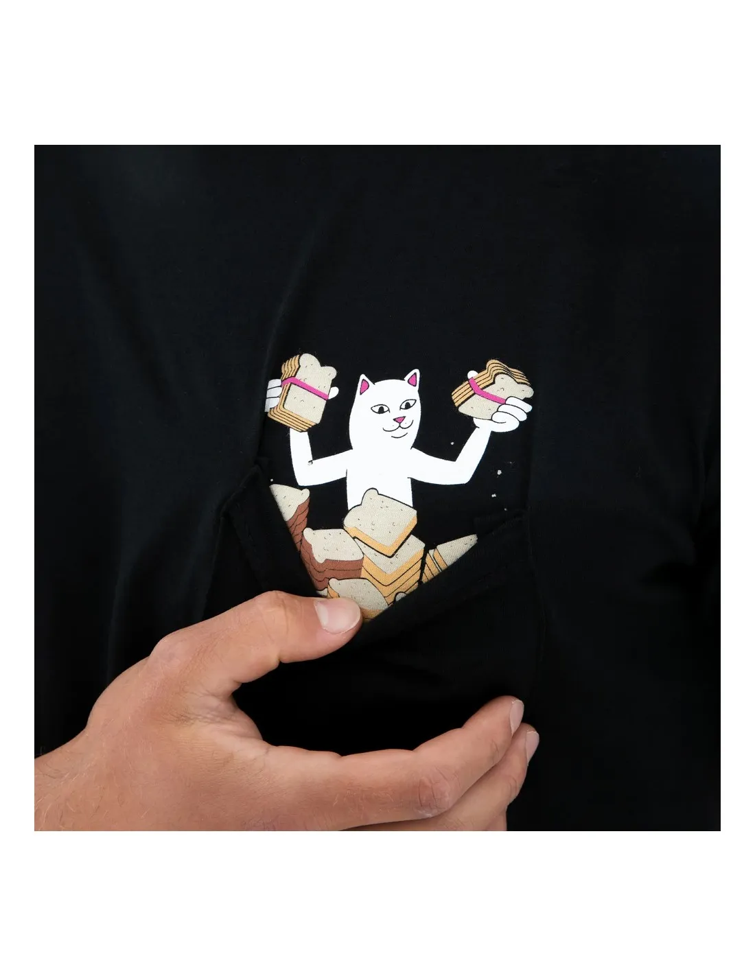 RIPNDIP Lets Get This Bread Pocket Tee - Negro - Camiseta