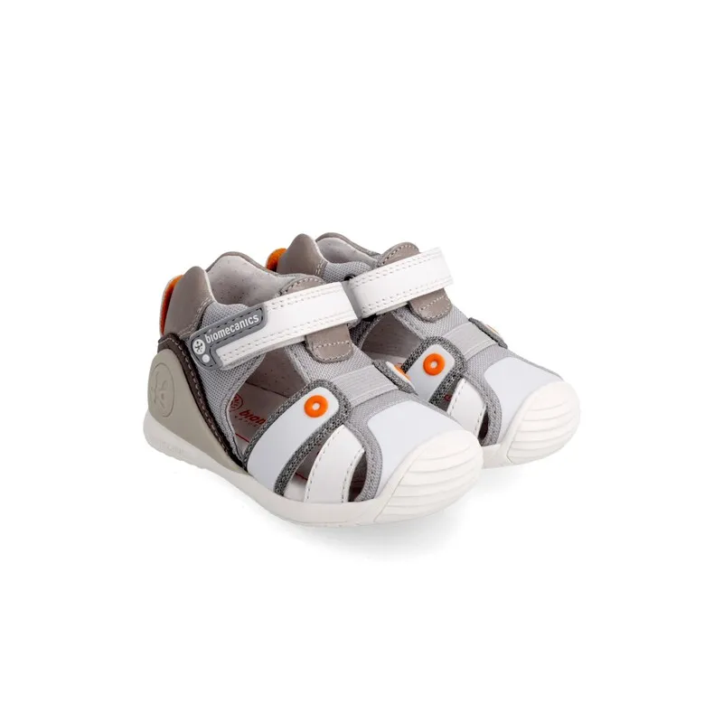 SANDALIAS BIOMECANICS 222132 GRIS Y BLANCO