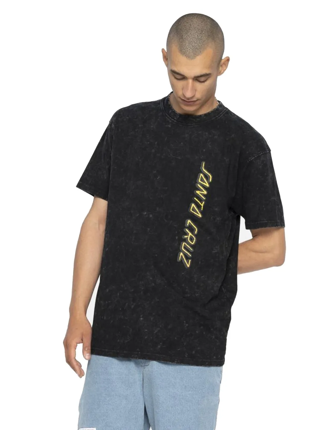 SANTA CRUZ Roskopp Break - Black Acid Wash - Camiseta