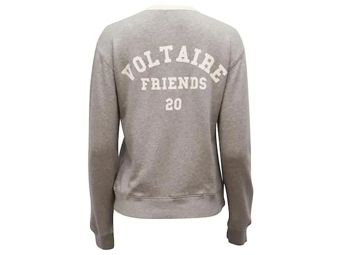 Sudadera de manga larga con logo de Zadig & Voltaire en algodón gris 