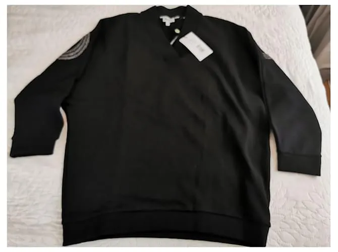 Sudadera negra con logo KENZO bordado Negro Plata Dorado 