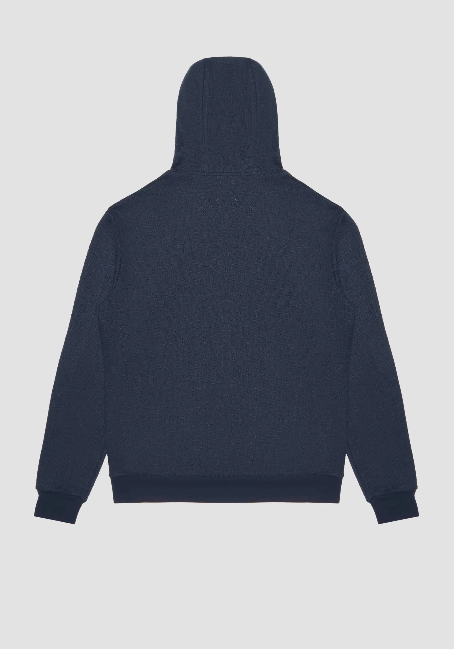 SUDADERA RELAJADA DE MEZCLA DE ALGODÓN CON PROTECCIÓN Y BORDADO DEL LOGOTIPO