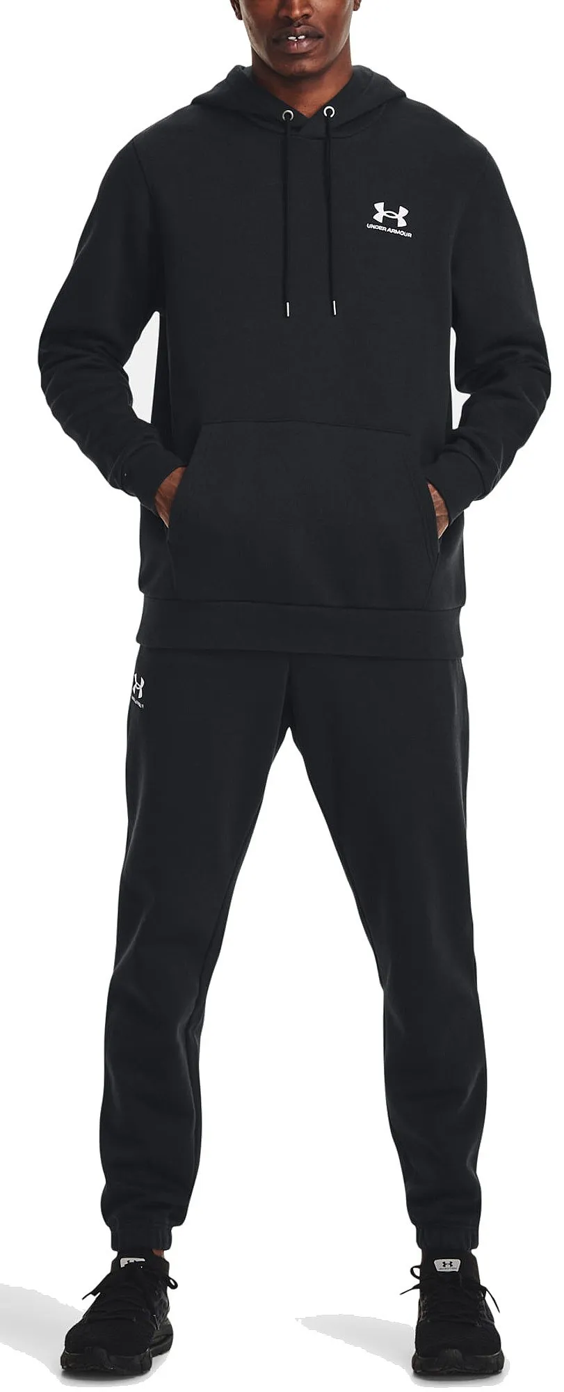 sudadera Under Armour Essential Fleece - 001/Black/White - men´s