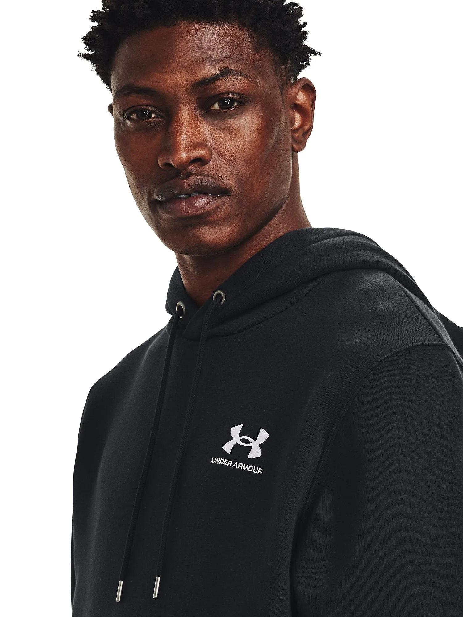 sudadera Under Armour Essential Fleece - 001/Black/White - men´s