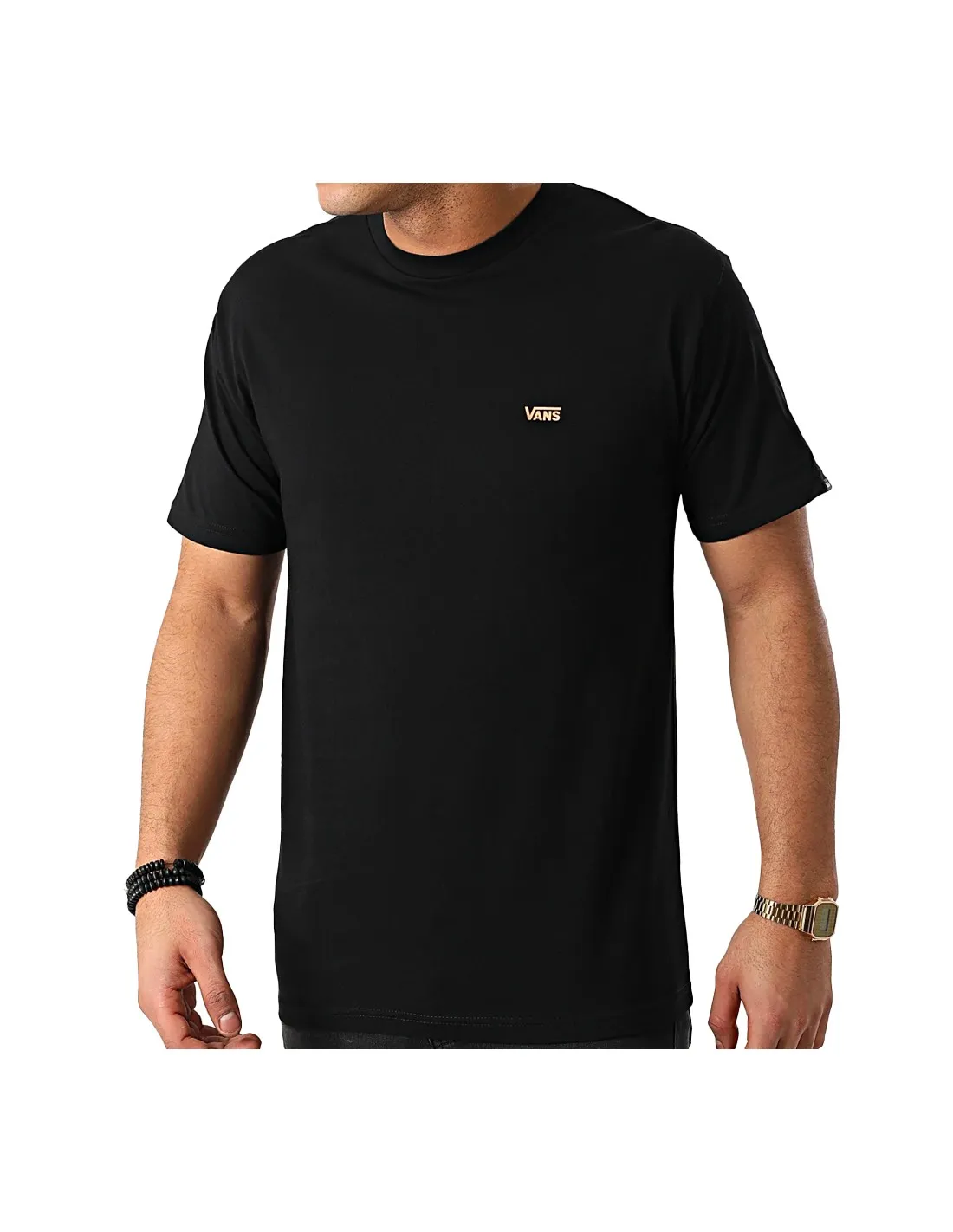 VANS Logo Pecho Izquierdo - Negro/Naranja - Camiseta