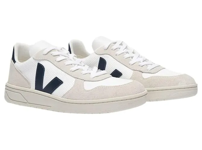 Veja Zapatillas V-10 en blanco y azul B-Mesh 