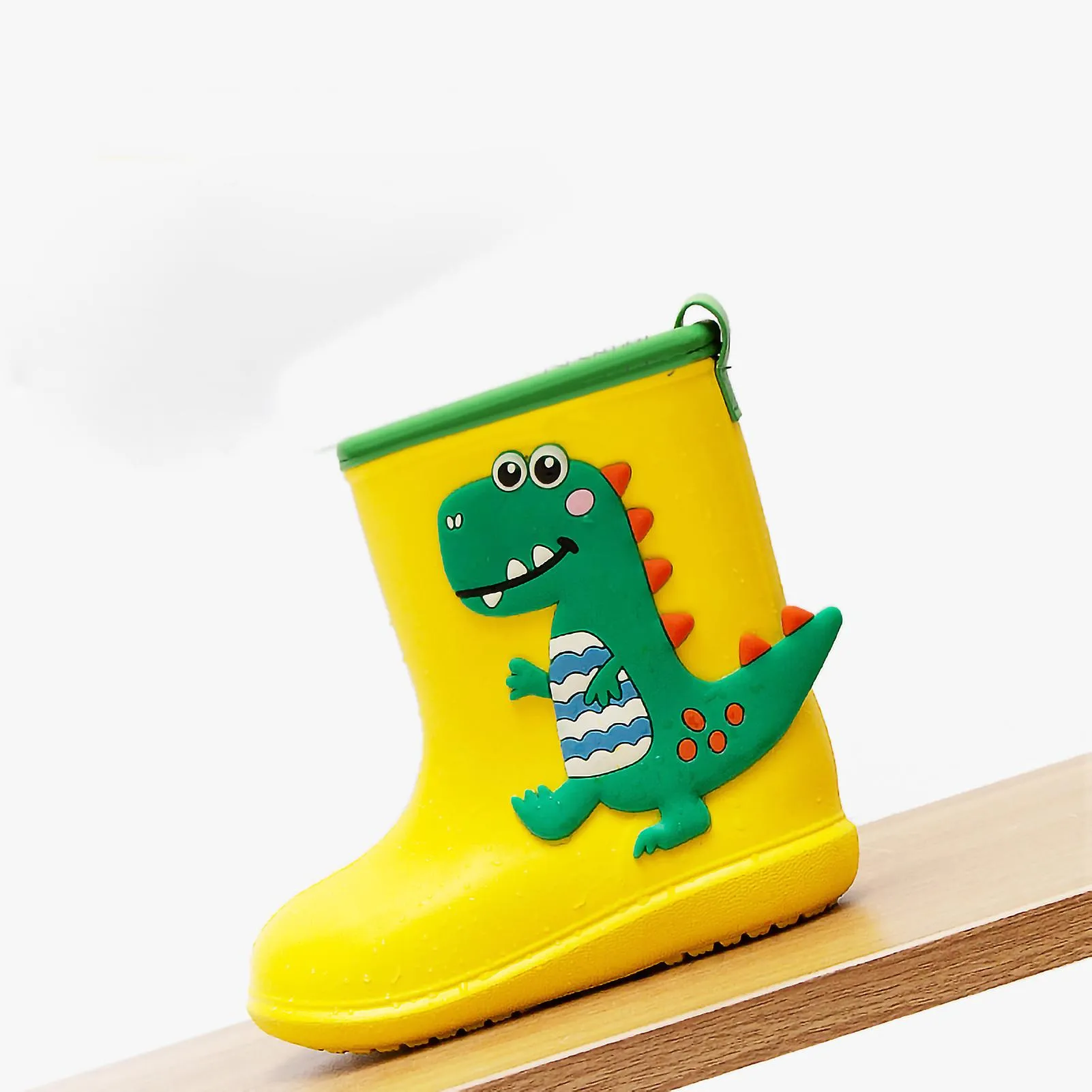 Waterproof Rain Boots Cute Cartoon Pattern Soft Bottom EVA Rain Shoes for Children Kids Yellow 16cm / 6.3in