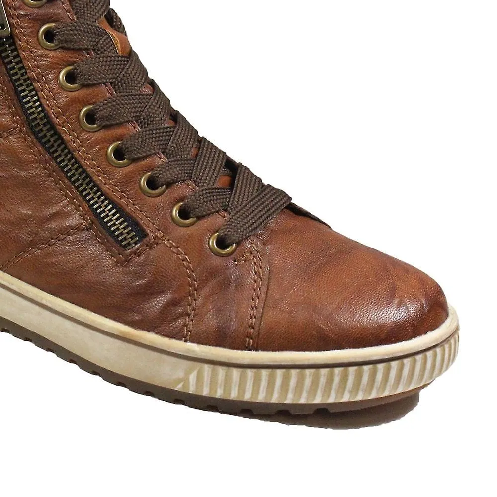 Women's Remonte D0772-22 | Maditta | Brown Leather | Water Resistant | Womens Trainer Boots