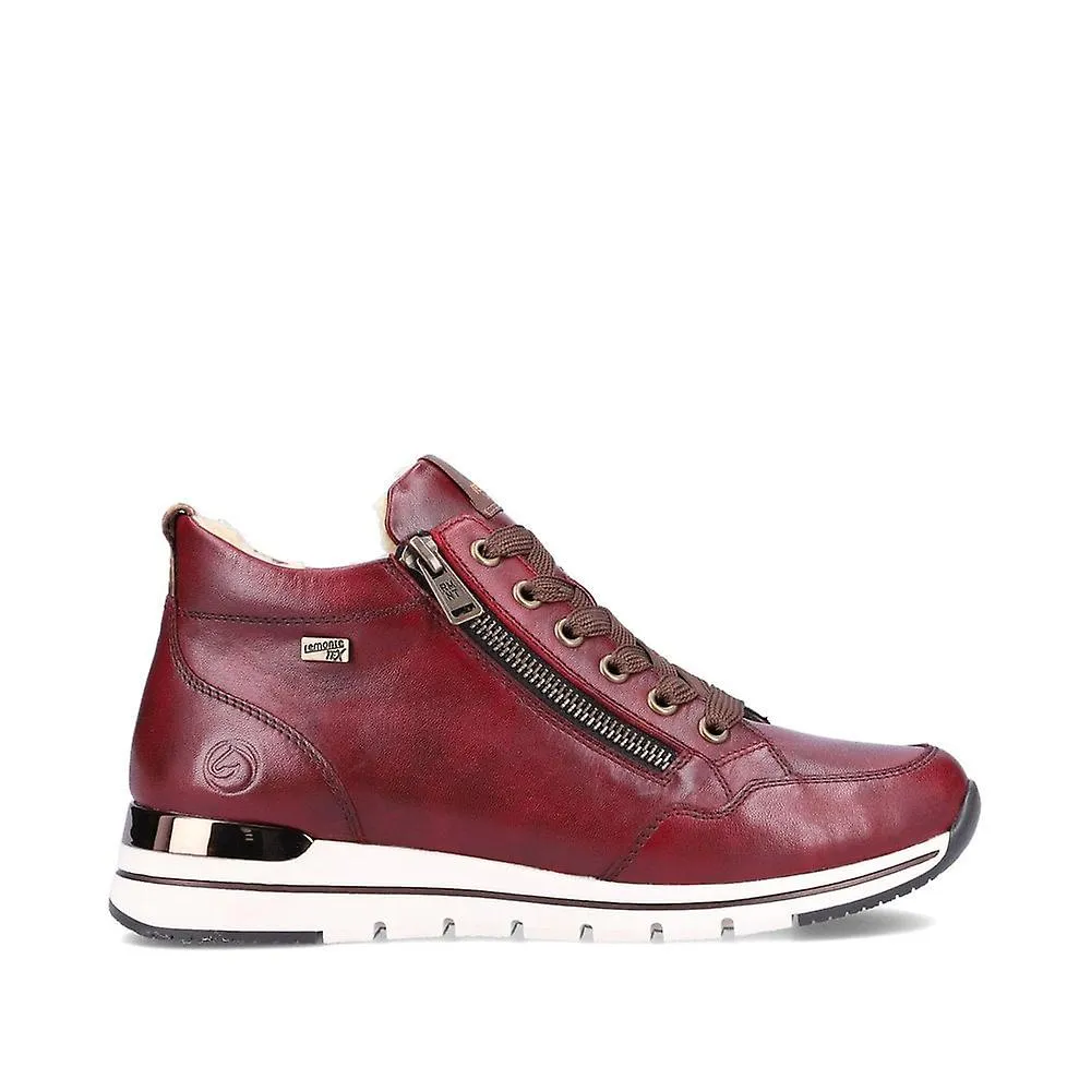 Women's Remonte R6770-35 | Soraya | Burgundy Leather | Water Resistant | Womens Trainer Boots