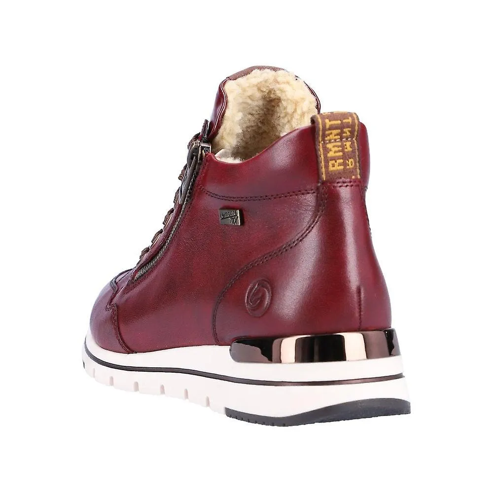 Women's Remonte R6770-35 | Soraya | Burgundy Leather | Water Resistant | Womens Trainer Boots